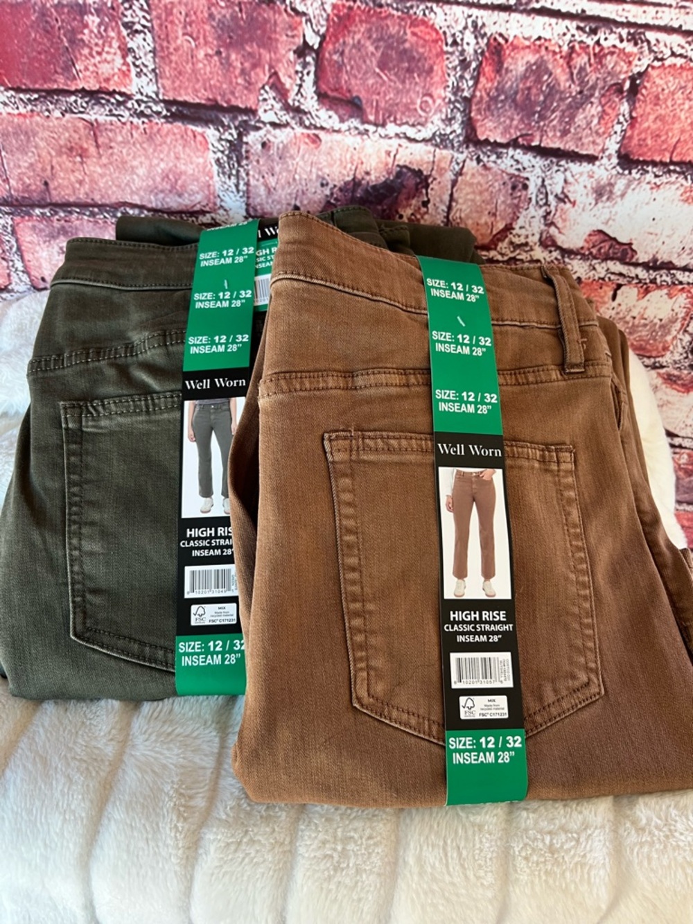 Well Worn NWT Straight Leg Pant Bundle - Nutshell & Olive Green